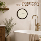 CFFJLHN Funny Bathroom Wall Art Decor, Hey Sweet Cheeks Neutral Minimalist Quirky Humorous Round Wood Hanging Wall Decor for Bathroom Washroom Restroom, 10x10 Inch - Image 2