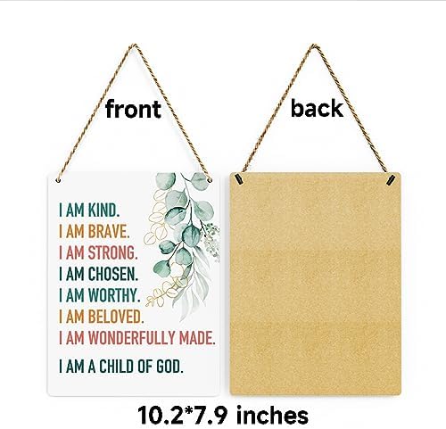 Inspirational Decor I am a Child of God Scripture Wooden Hanging Sign Christian Gift for Baby Kids Girl Boy Nursery Teen Room Bible Verse Wall Art Decoration 8 x 10 Inches - Image 7