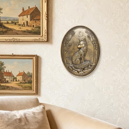 Vintage Fox Wall Sculpture,Antique Wall Decor,Retro Art Foxes Sculpture - Image 4