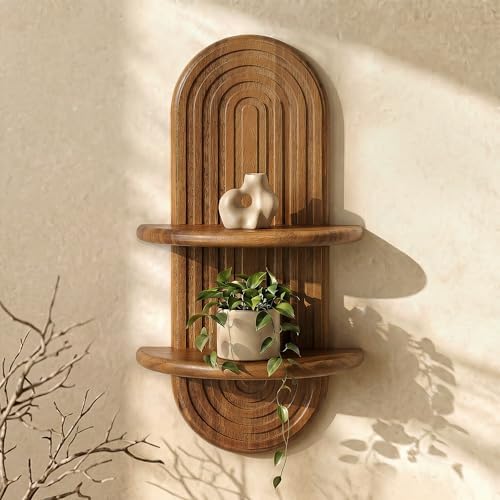 Plant Wall Shelf for Home Decor: Hanging Plant Shelf for Planter, Brown by EOSAHR