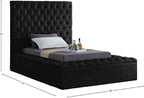 Meridian Furniture Bliss Collection Modern | Contemporary Velvet Upholstered Bed - Image 8