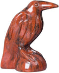 Natural Red Sesame Stone Raven Statue,2 Inch Mystical Crow Sculpture Gothic Home Decor,Spiritual Totem Art Healing Crystal Figurine Witchy Altar Decor Dark Academia Collectible by Hguxmcu
