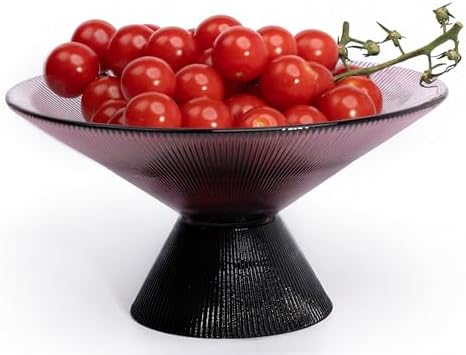 Tapered Glass Decorative Bowl(Purple), 9.8 Inches Handblown Glass Bowl with Modern Two-Tone Cone Shape,Decorative Fruit Bowl for Home Decor, Table Centerpiece, Kitchen Island, and Dining Decor - Image 4