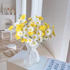 Artificial Daisy Flowers 12Pcs Artificial Flowers Silk Daisies with Stems Real Look for Home Wedding Garden Vase Decor (White+Yellow) - Image 6
