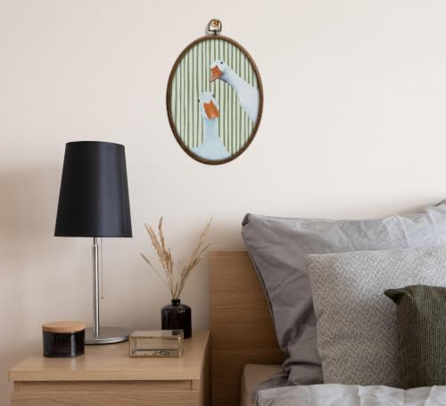 Whimsical Sage Green Goose Art, Cottage Core Oval Wall Decor, Waterproof - Image 6