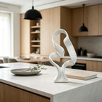 15" Modern Abstract Ribbon Decorative Sculpture, Knot Sculptures,Home Decor,Coffee Table Statues,Dining Living Room Desk Decor（White） - Image 4