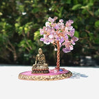 Buddha Statue with Healing Crystal Tree, Tree of Life for Positive Energy. Home Decor Yoga Meditation. Amethyst.(A) - Image 5