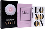 3 PCS Faux Decorative Books for Home Decor-Coffee Table Books Decor-Aesthetic Fake/Faux Books for Decoration,libros Decoration for Coffee Table, Shelf Accessories (3-Mix-MilanNewYorkLondon) by YOYMJBY