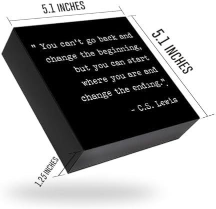 Inspirational Quotes Office Decor Wooden Box Sign Decorative Motivational Office Wood Box Sign Home Rustic Farmhouse Square Desk Decor Sign for Shelf Office Desk Accessories 5 x 5 Inches Black - Image 7