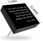 Inspirational Quotes Office Decor Wooden Box Sign Decorative Motivational Office Wood Box Sign Home Rustic Farmhouse Square Desk Decor Sign for Shelf Office Desk Accessories 5 x 5 Inches Black - Image 7