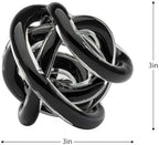 Torre & Tagus Orbit Hand Blown Glass Infinity Knot Sculpture - 3 Inch Glass Art Black Knot Decor Ball for Home Decor, Small Centerpiece Table Decoration for Home Interior (Solid Black) - Image 5