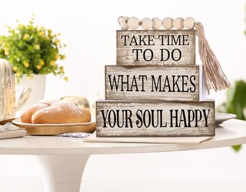 Yuntau 4 Pcs Farmhouse Tabletop Decoration Inspirational Tiered Tray Decor - Image 6