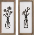 pechpell 3D Wooden Flower Bathroom Wall Art Framed Set of 2 by pechpell