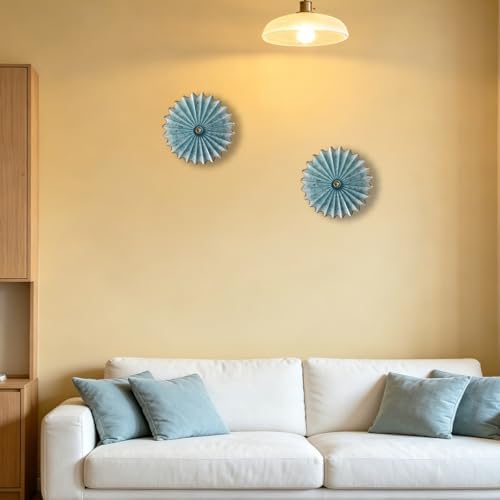 Metal Wall Sculpture, 11.4'' Distressed Radial Sunburst Wall Art Decor - Image 6