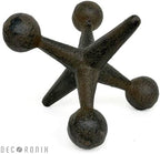 Vintage Cast Iron Jack Sculpture Set of 2 - Industrial Retro Office Decor Statues - Masculine Shelf Accents - Rustic Table Art Sculptures & Eccentric Home Figurines - Image 2
