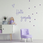 Blulu Hello Gorgeous Sign Wall Decor Wooden Words Minimalist Art, Purple - Image 3