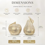 Gold Apple and Pear Decor Set,Retro Fruit Figurines Home Decor, Modern Decorative Ornaments for Living Room Office Desk Shelf Coffee Table, Unique Gift and Tabletop Accent - Image 3