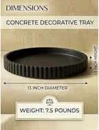 13-Inch Round Coffee Table Tray - Concrete bandejas decorativas Round White Decorative Tray for Coffee Table Decor - Table Centerpieces Kitchen Island Trays Decorative Trays - Dining Room Tray Black - Image 2