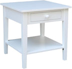 IC INTERNATIONAL CONCEPTS Spencer White Wood End Table in White by InternationalConcepts