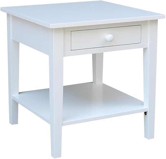 IC INTERNATIONAL CONCEPTS Spencer White Wood End Table in White by InternationalConcepts