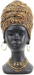 Smadeer African Statue for Home Decor, Women Bust Figurine Antique Gold by Smadeer