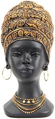 Smadeer African Statue for Home Decor, Women Bust Figurine Antique Gold by Smadeer