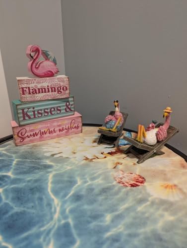 MUAMAX 2Pcs Pink Flamingo Figurines Resin Flamingo Bird Sculpture,Small Flamingo Ornaments for Coastal Home Wedding Decor, Housewarming Flamingo Gifts for Woman,Desk Tropical Holiday Decoration - Image 6