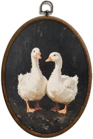 Cottage core Goose Oval Wall Art, Vintage Goose Decor, Waterproof by Unknown