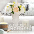 2 Pcs Silver Metal Crystal Mirror Tray - 11.2"x8.1" Table Centerpieces Tray, Multi-Functional Display for Flowers/Cupcakes/Jewelry, Vanity Organizer & Wedding Dessert Table Accent - Image 7