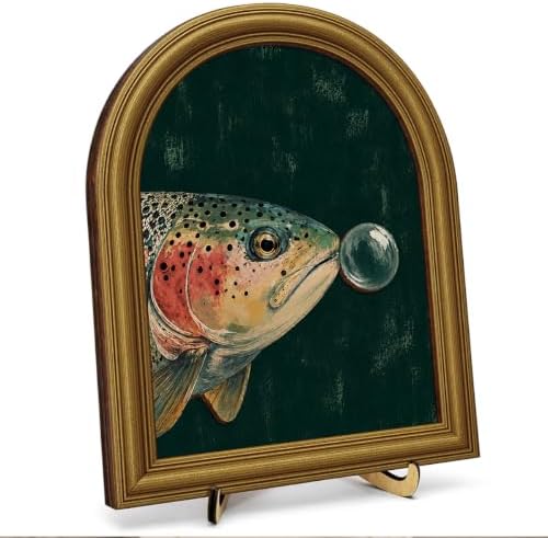 Whimsical Trout Bubble Wall Art Sign Funky Moody Table Decor by Unknown