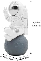 Astronaut Statue Decor, Resin Silver Spaceman Figurine Decorations, Cute Mini Space Figure Ornament, Abstract Aesthetic Decorative Sculpture for Home Office Desk Shelf Tabletop - 4.2 Inch - Image 2