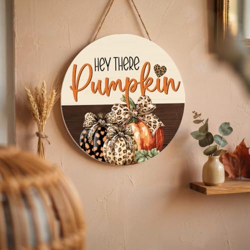 Fall Pumpkin Decorations for Home, Hey There Welcome Wooden Sign - Image 6