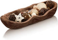 Nuogo 16 Inch Wooden Wavy Edge Dough Bowl Supplies, Brown by Nuogo