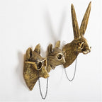 GUASDIE Animal Heads Wall Decor, Gold Faux Deer Head Mount, Animal Sculptures Wall Decor, Vintage Resin Hanging Decoration for Living Room Bedroom Kitchen Office Gift,5pcs - Image 5