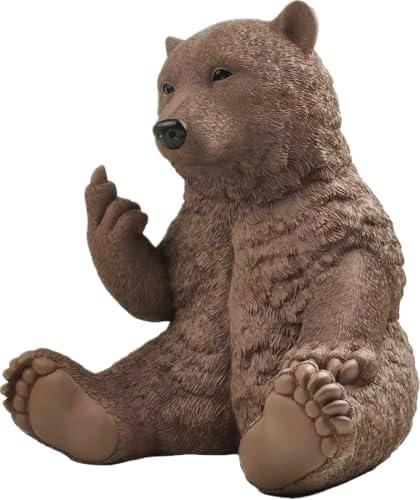 JFSM INC. 12" Hilarious Papa Bear Middle Finger Statue – Outdoor Decor - Image 7