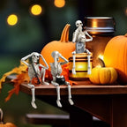 Halloween Skeleton Statue Set of 3, See Speak Hear No Evil Figurines - Image 2