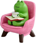Mevodeata Cute Mini Frog Figurine with Small Sofa Resin Figure for Office Home Decor for Frog Lovers (Pink Sofa) by Unknown