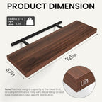 BAYKA Walnut-Like Floating Shelves 22.5in, 2 Pack, Wall Mounted Wall Decor - Image 5