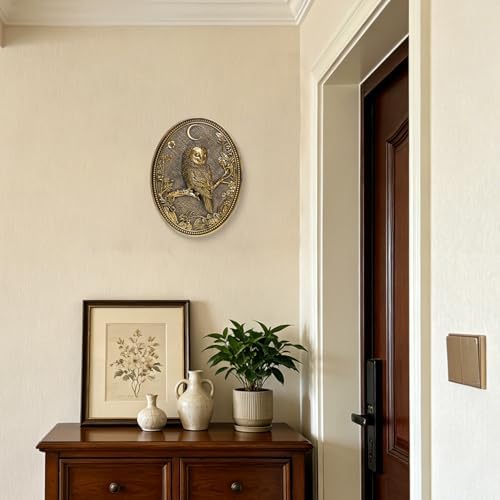 Vintage Owl Wall Sculpture,Antique Wall Decor,William Morris Wall Art - Image 4
