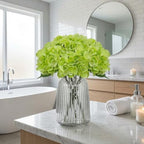 6Pcs 18" Green Silk Hydrangea Artificial Flowers - Image 4