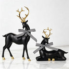 WDS WONDROUS Christmas Reindeer Decorations Modern Black Gold Table Decor - Image 7