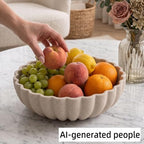 Large Decorative Fruit Bowl, Snack Candy Bowl, Flower Beige - Image 7