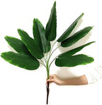 Artificial Bird of Paradise Plant, Faux Palm Plants with Real Touch Leaves Fake Banana Tree Plastic Stems for Home Room Greenery Decor Office Indoor Outdoor Garden Wedding Party DIY Decorations 2 Pack - Image 2