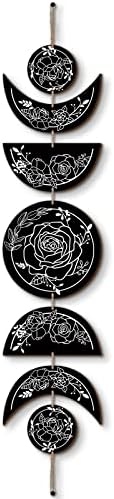 BBTO Boho Wall Decoration Moon Phase Wall Art Star Moon Decor, Black, White by BBTO