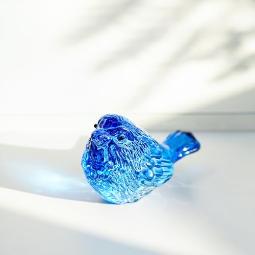Blue Glass Bird Figurine Crystal Animal Collectible Shelf Decor - Image 6
