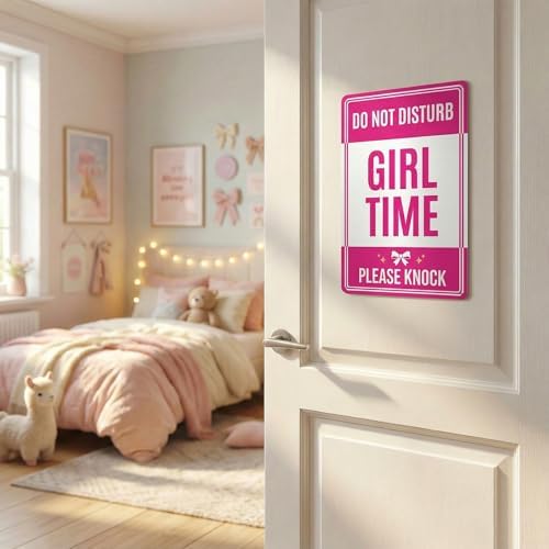 Do Not Disturb Sign, Pink Room Decor for Teen Girls, 8 x 12 Inch - Image 2