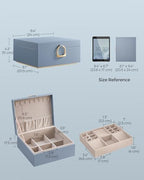 SONGMICS 2-Layer Jewelry Box with Handle, Removable Tray, Floating Effect - Image 5