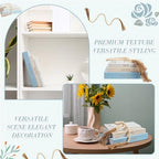 3 Set Linen Decorative Books with Beaded Garland, Classic, Light Blue - Image 5