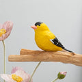 Handmade Wooden Goldfinch Figurine – Yellowbird Home Decor, Cute Wild Canary Knick-Knack for Bird Lovers, Unique Gift for Women, Mom, Friends – Rustic Nature Home Ornament by Unknown