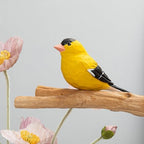 Handmade Wooden Goldfinch Figurine – Yellowbird Home Decor, Cute Wild Canary Knick-Knack for Bird Lovers, Unique Gift for Women, Mom, Friends – Rustic Nature Home Ornament by Unknown